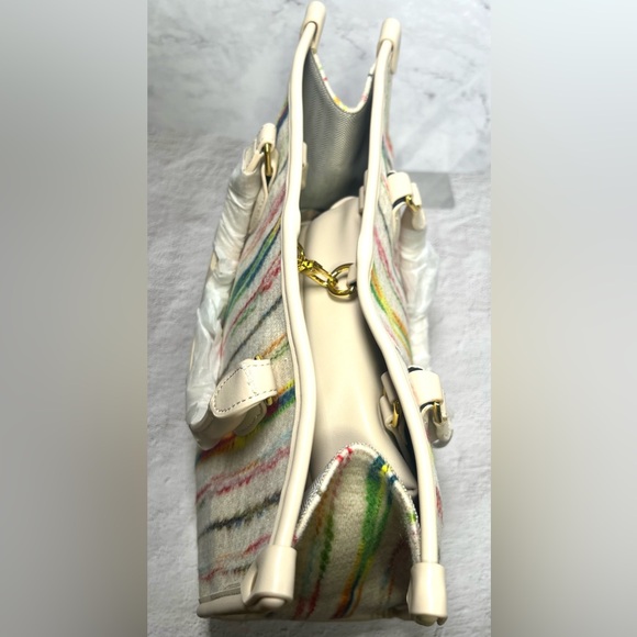 Structured Spring and Summer High Capacity Canvas Rainbow Tote NWOT - Picture 4 of 8